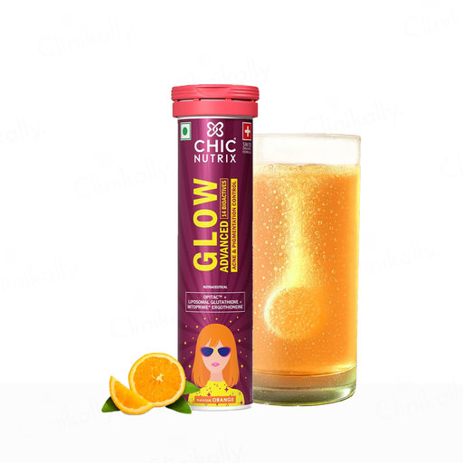 Chicnutrix Glow Advanced 580mg L-Glutathione Effervescent Tablet - Orange Flavour